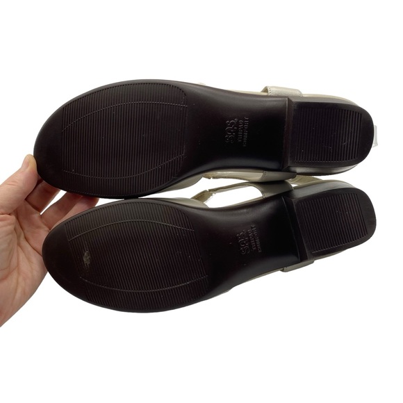 SAS Womens Shoes Suntimer Sandals Sz 10 Slim Ivory White Leather Heeled Comfort - Picture 9 of 12